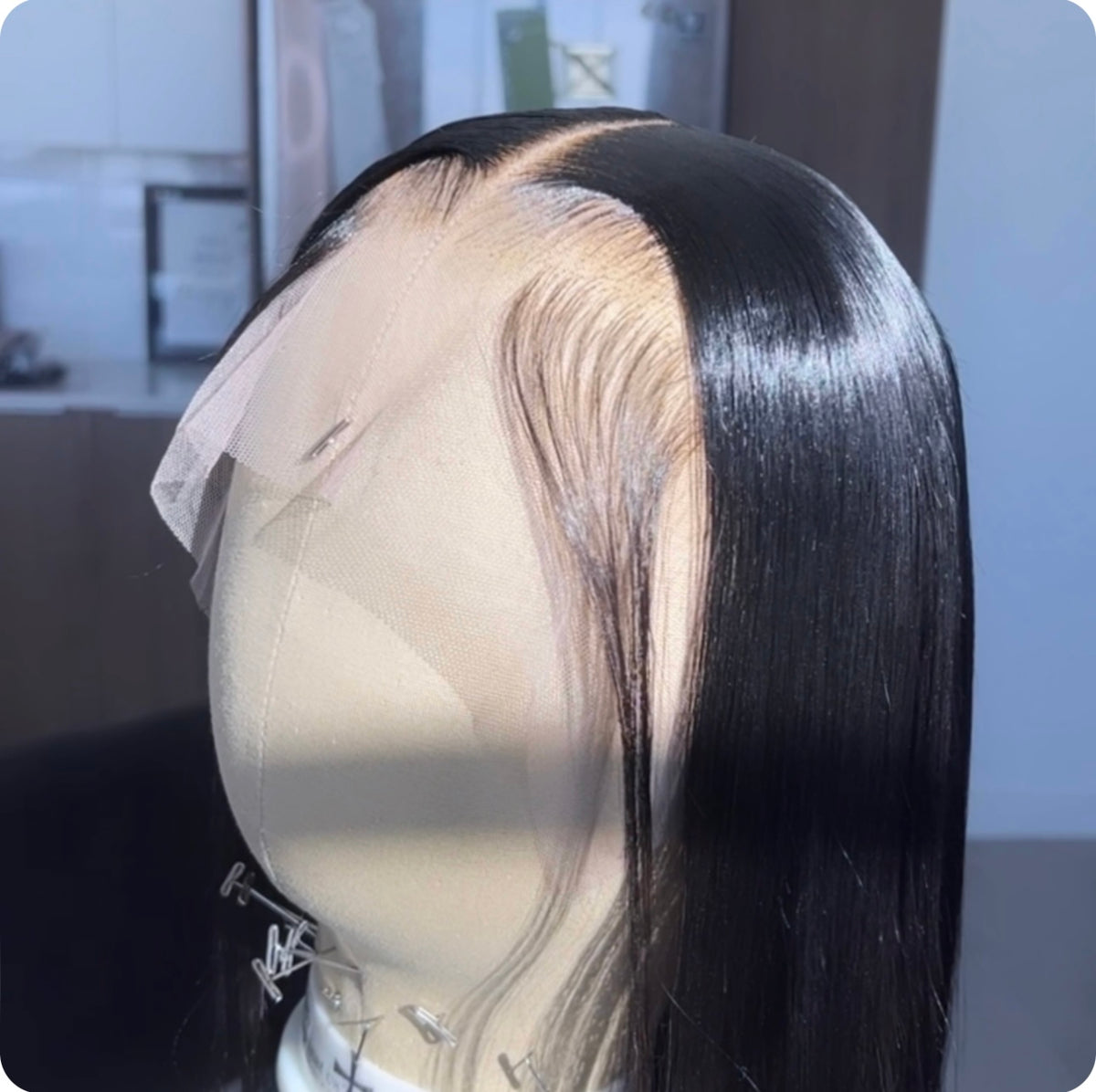 13x4 22” transparent straight wig 150 density