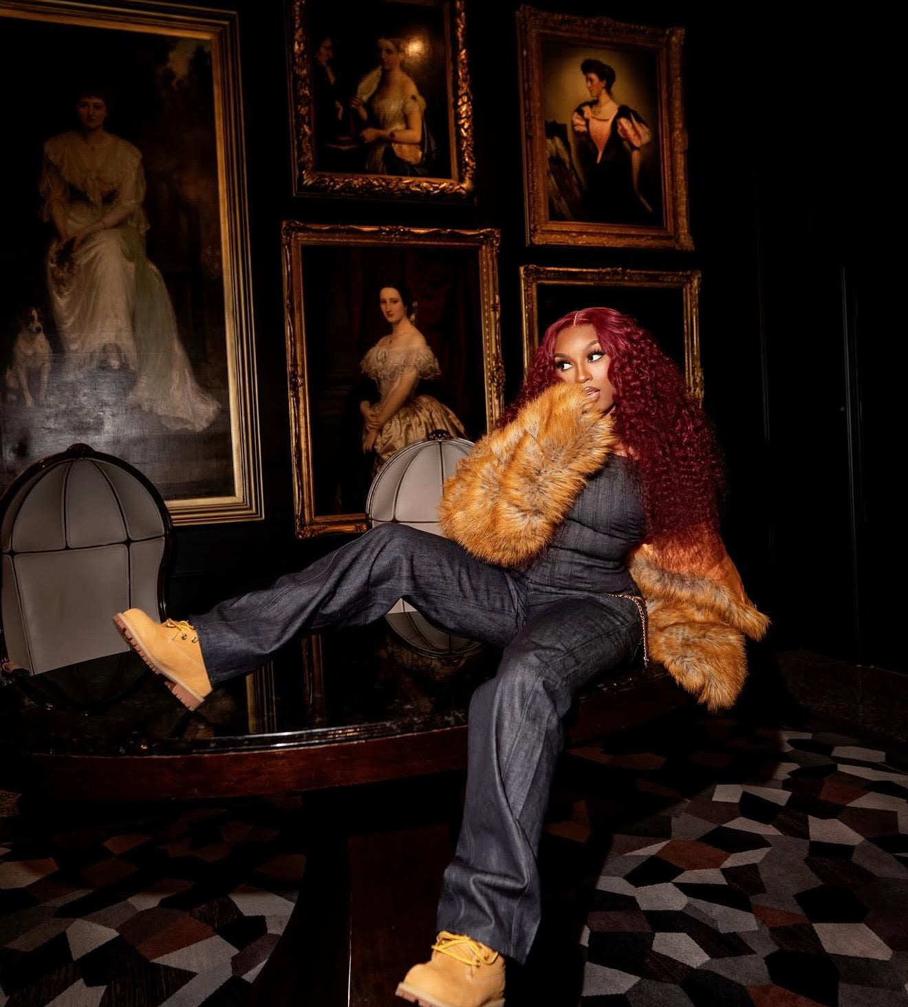 13x6 28” Transparent Deep Wave Burgundy 180 Density Unit