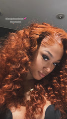 13x4 Transparent 24” Deep Wave Ginger Unit 180 Density